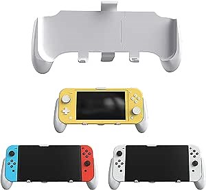 Switch Grip, Ergonomic Switch OLED Grip with Stand and Game Slots, Comfortable and Sturdy Handheld Grip Compatible with Switch and Switch OLED - Black