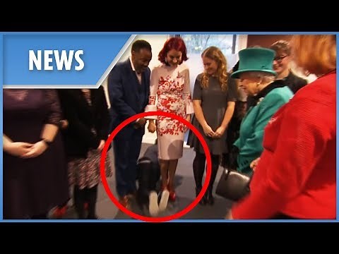 Overwhelmed boy CRAWLS AWAY from the Queen