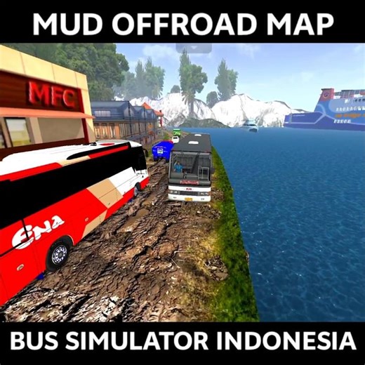 Driving Most Dangerous Muddy Offroad map mod for bus simulator Indonesia #bussid