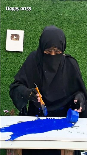 ✨Allah (ﷻ)❤️Name Calligraphy Art Using Stencil | Beautiful Islamic Canvas Painting#shorts
