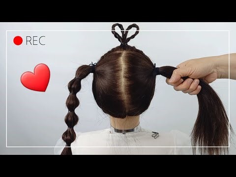 ❤️귀엽고깜찍한하트❤️ 아기머리묶기 Kidshairstyles Cutehairstyles 아이머리 묶는법 여아 머리 예쁘게 묶는법 Heart hair