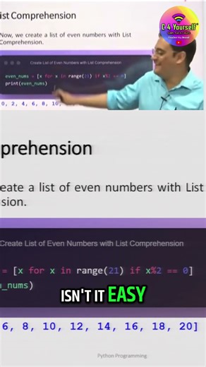 List Comprehension: Code Reduction Explained in Seconds! #shorts