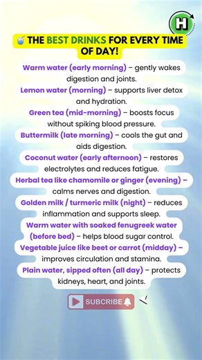 Senior Health : 🥤 The Best Drinks for Every Time of Day