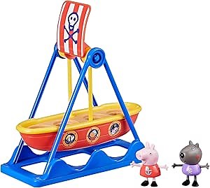 Peppa Pig Toys Peppa's Pirate Ride Playset with Swinging Pirate Ship and 2 Peppa Pig Figures, Preschool Toys for 3 Year Old Girls and Boys and Up