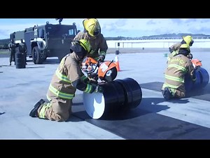 Marine Corps Air Facility Quantico held an Aircraft Rescue and Fire Fighting rodeo Oct. 8. The #ARFF rodeo is an annual exercise designed to build esprit de corps, promote camaraderie, and demonstrate operational knowledge of firefighting tactics, techniques, and procedures. The events included a bunker gear race, fireman’s carry, rescue saw cutting, Jaws of Life with air pack race, hose drill race, P-19R re-equip race, and bucket brigade. (U.S. Marine Corps video by Cpl. Dylan Coombs) | Marine 