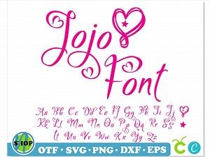 Jojo Font TTF, Jojo Letters Svg Png, Valentine Day Font, Heart Font, Love Font Svg, Font With Hearts Svg, Heart Script Font, Girly Fonts - Etsy Canada