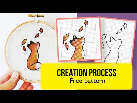 🍂Autumn Fox - Free cross stitch pattern creation process. Free download for beginners.