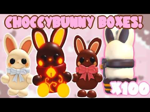 Opening 100 Choccybunny Boxes | Adopt Me Sugarfest Roblox | Riivv3r