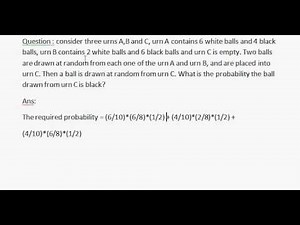 Probability Problem On Urns| TutorTeddy.com
