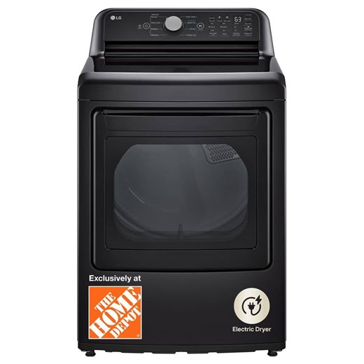 Check The Home Depot's Q&A Before Buying: LG 7.3 cu. ft. Ultra Large High Efficiency vented Electric Dryer with Sensor Dry in Onyx Black