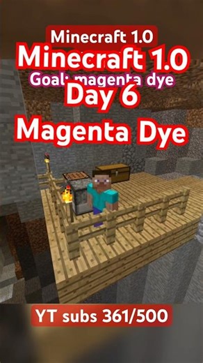 Minecraft 1.0 but the video ends when I craft magenta dye #minecraft #minecraftshorts