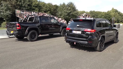 Can the Jeep Trackhawk beat Dodge Ram in drag battle?