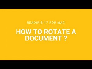 Readiris 17 Mac: How to rotate a document?