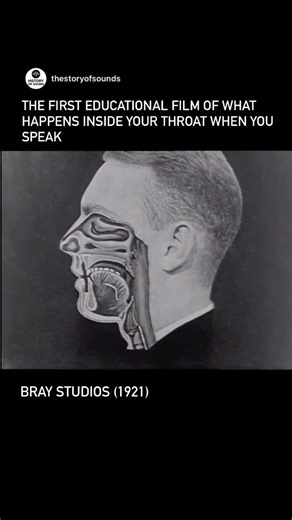 History of Sound on Instagram: "In 1921, before movies could even speak, Bray Studios released a silent film about the very thing the world wouldn’t hear on screen for another six years: the human voice. A strange and brilliant idea — an educational film about sound… with no sound at all. Bray Studios, known for early animation, used groundbreaking techniques to show what no one had ever seen: the hidden machinery inside the throat that creates every word, note, and shout. Through animations mix
