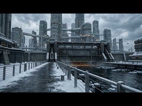 Luma Canal Market Ward (2047) — The Sealed Gate Awakens (Winter Ambience Walk)