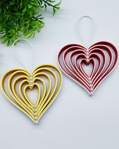 Wow!! beautiful Christmas heart ornaments making very easy tutorial at home - Christmas tree decorating ideas with foamy heart ornaments #heart #ornaments #decor | Craftsome