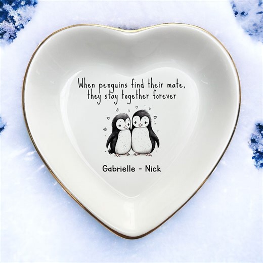 Personalized Penguins Ring Dish for Wife-bestie Gifts for Bride-valentine Couple Engagement Gift - Etsy