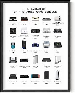 HAUS AND HUES Video Game Framed Art – Gaming Room Decor & Posters for Boys – Black Frame 12x16
