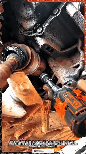 Custom Socket Tool: Difficult Bolt Axle Transmission Fix Innovation #tool #tools #innovation