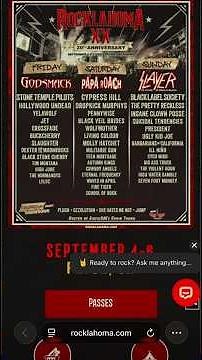 Rocklahoma 2026 20th Anniversary Lineup slayer headline