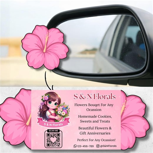 Flower Business Card Template Canva, Floral Folded Business Card, QR Code Business Card for Florist Beauty Brand - Etsy