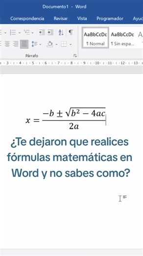 Aprende a crear fórmulas matemáticas en Word 👩‍🎓👨‍🎓🤓 #word #aprendeentiktok #studytok #studyhacks #universidad #estudiantes #colegio #matematica #ingenieria