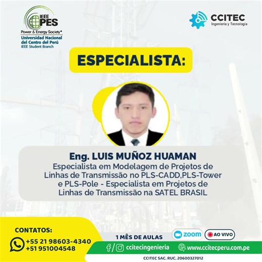 Especialização em: LINHAS DE TRANSMISSÃO COM USO DE SOFTWARE PLS-CADD