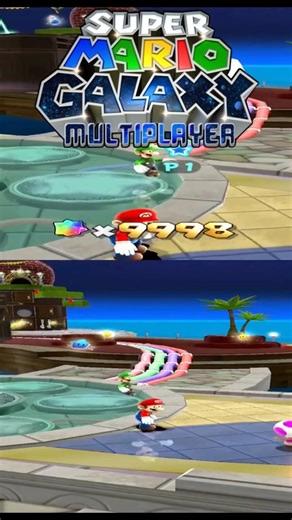 Super Mario Galaxy's Splitscreen Multiplayer Mod #mario #nintendo #supermariogalaxy