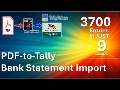 PDF to Tally Bank Statement Import | Don't Work for Software! The Software will Work for You!!!