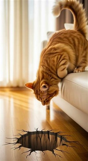 Cat confused by the optical illusion 😂 Watch this mind-bending trick #3 #illusion #cats