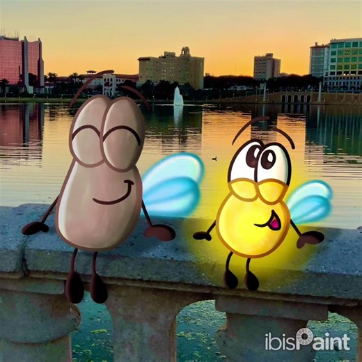 Fly friends! #fly #art #artwork #animal #artist #digitalart #ibispaint #sunset #cute #firefly