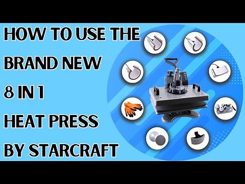 8 in 1 Heat press unboxing and two projects - How to change heat press attachments Starcraft Hat mug