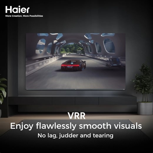 25K views · 116 reactions | #HaierTVPedia Fact of the Day  Variable Refresh Rate (VRR) is a display technology that syncs your TV's refresh rate with the frame rate of the content you're watching. This dynamic adjustment is especially transformative for gaming, as it eliminates screen tearing and stuttering, ensuring every frame is smooth and seamless. #Haier #MoreCreationMorePossibilities #HaierTV #VRR #Gaming #LED | Haier | Facebook