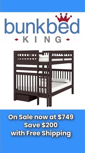 Bedz King Full over Full Bunk Beds with Ladder + 2 Drawers, Dark Cherry - #bunkbeds #bunkbedking