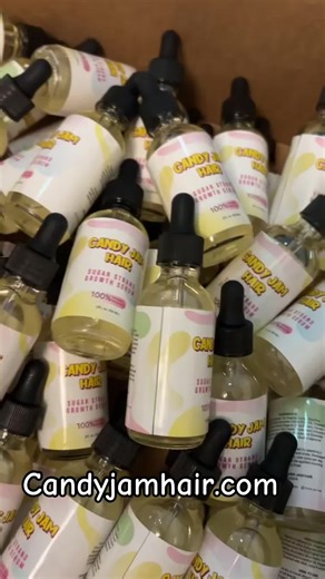 “Let your hair thrive with Sugar Strand Growth Serum! Infused with scalp-boosting goodness and a candy-sweet scent that’ll have you feeling fresh, this is your go-to for longer, stronger, and oh-so-luscious strands.” Candyjamhair.com #candygirls #healthyhair #growthoil #haircare #candyjamhair #naturalhair