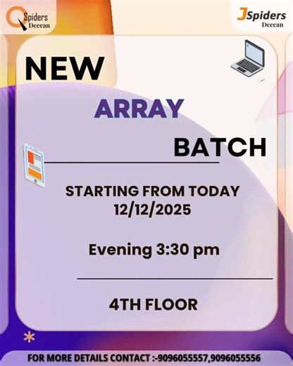 Qspiders Pune on Instagram: "New array batch starting today . . . . . . . . . . #qspidersdeccan #qspiders #pune #qspiderspunedeccangymkhana #punecity #job #punecity #qspiderspunedeccangymkhana"