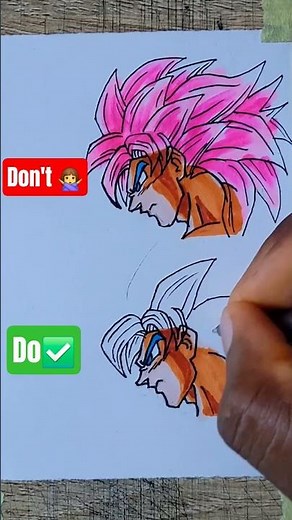 How to Draw Goku Ssj blue Hair #shorts #drawing #art #goku #dragonball