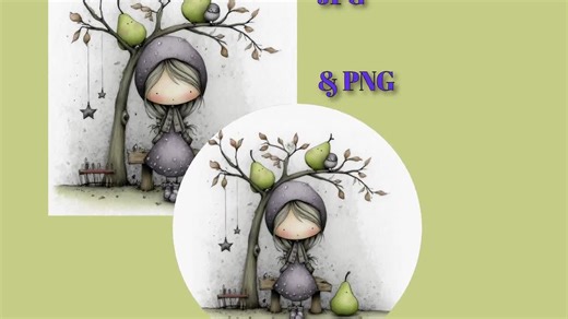 Vintage Whimsical Partridge in a Pear Tree Digital Art - Etsy