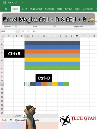 Excel Magic: Ctrl + D & Ctrl + R ✨