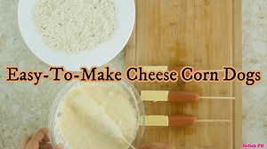Easy-To-Make Cheese Corn Dogs INGREDIENTS: Hot dogs Cheese (cut into 1.2 x 0.5 inches long) 1.5 cup All-purpose Flour 1/2 cup Sugar 1 Egg 1 cup Breadcrumbs Water Salt Pepper Oil (Skewers/Bamboo Sticks) Full recipe: https://www.delishph.com/how-to-make-cheese-corn-dog/ SUBSCRIBE to YouTube to get updated of our latest video uploads: https://www.youtube.com/c/DelishPH Special thanks to: Masflex: https://www.facebook.com/MasflexCookware/ Masflex Kitchenpro: https://www.facebook.com/ChefGeneKitchenP