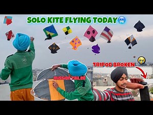 Solo Kite Flying Today 🪁🥶 , Tripod Broken😭