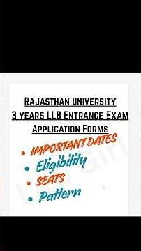 ULET 2026 Admission Forms 2025|Rajasthan University 3 years LLB Important Dates, Application Online