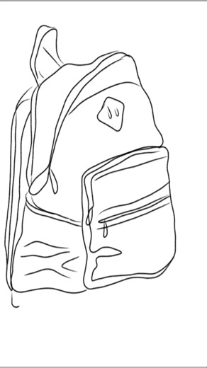 Everything can be a subject for drawing. Even a simple bookpack.