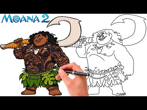 How To Draw MAUI From MOANA 2 | Moana Drawings
