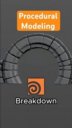 Houdini Stylized Stone Portal : Procedural Modeling Breakdown #houdini #3d #tutorial