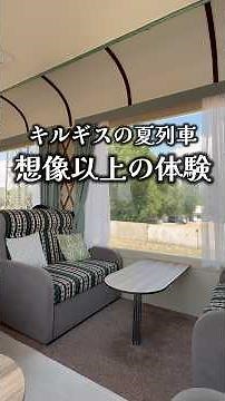 キルギスの夏だけ走る列車🚂VIP席がまるで動くユルタでした。車窓の景色が変わるたびにスマホを取り出す5時間。#shorts #キルギス #キルギス旅行 #列車旅 #中央アジア