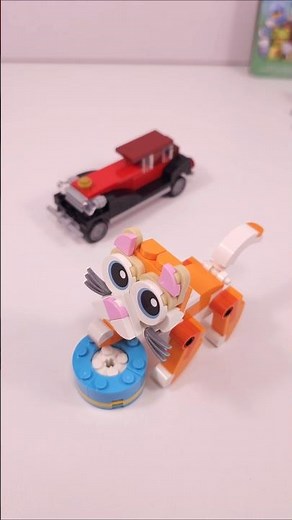 LEGO Creator Orange Cat (30714) vs Vintage Car (30644) #shorts ‪@SPEEDBrickBuild‬