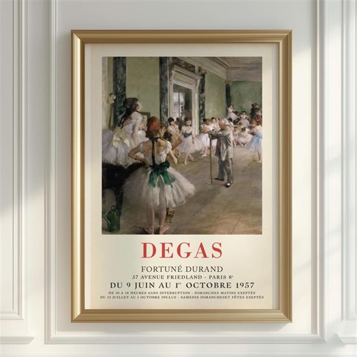 Degas the Ballet Class, La Classe De Danse, Vintage Exhibition Poster 1957, Impressionist Digital Art, Ballerina Wall Art, Famous Painting - Etsy