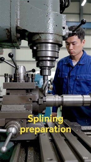 Splining preparation for pinion shaft #machinist #splining #machinistjobs