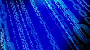 Transforming the digital frontier embracing the power of binary code on a blue background. Exploring the depths of neural networks analyzing data with binary code background